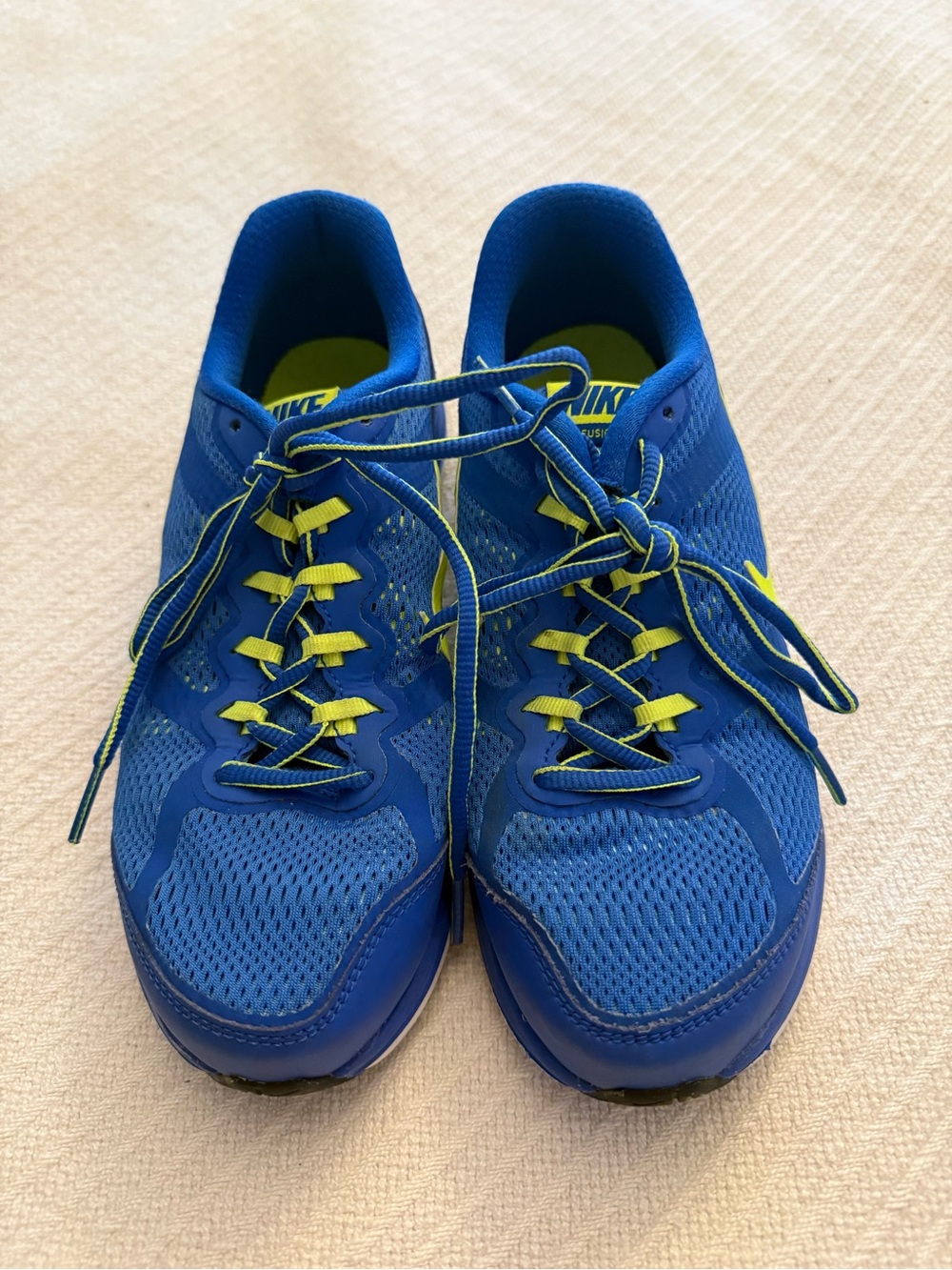 Nike Blue Athletic Sneakers with Neon Yellow Details